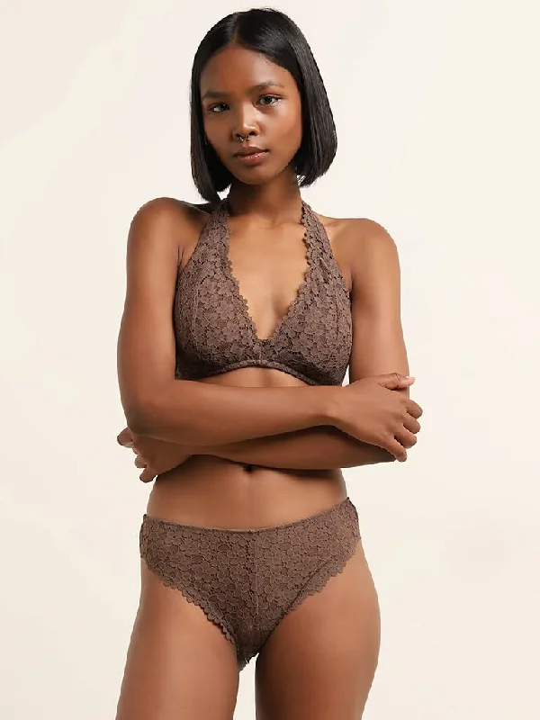 Women's skinny jeans pants High - waisted women jeans for a flattering silhouette Superstar Brown Lace Brazilian Briefs