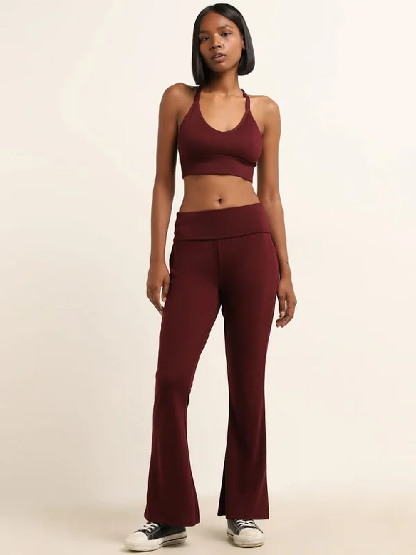 Women's pants with quick - dry fabric Button - fly women jeans with a traditional touch Superstar Brown Ribbed Bralette