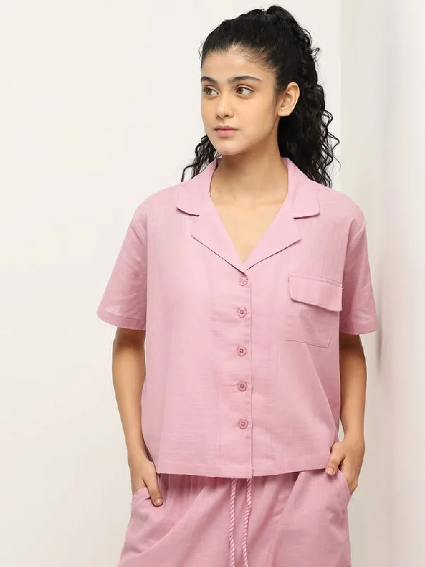 Women's denim shorts - style pants Light - wash women jeans for a fresh and summery appearance Superstar Light Pink Solid Cotton Shirt Women's denim shorts - style pants Light - wash women jeans for a fresh and summery appearance Superstar Light Pink Solid Cotton Shirt