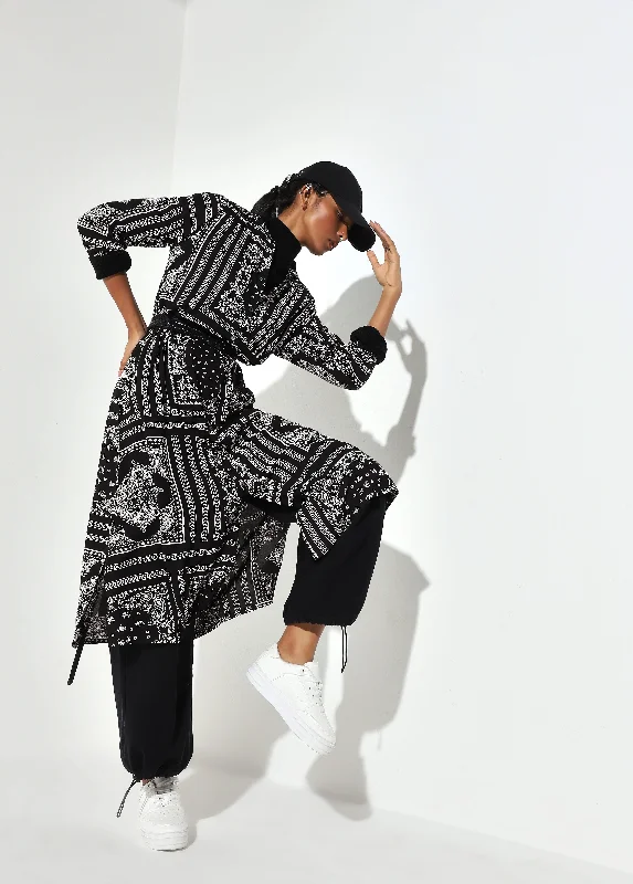 Women's pants for yoga studio Cargo women jeans with multiple pockets for added functionality Utsa Black Paisley Printed A-line Kurta Women's pants for yoga studio Cargo women jeans with multiple pockets for added functionality Utsa Black Paisley Printed A-line Kurta
