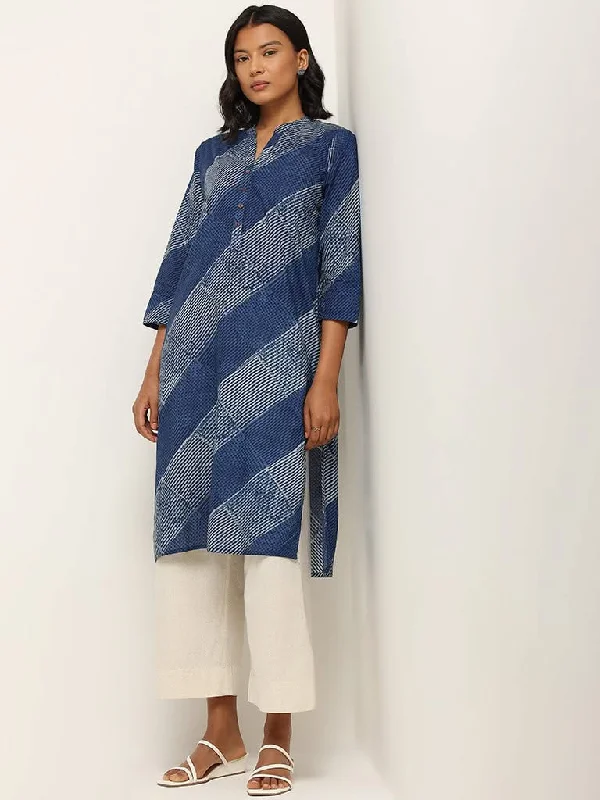 Women's pants for beach parties Straight - leg women jeans with a classic and timeless appeal Utsa Indigo Straight Fit Printed Cotton Kurta Women's pants for beach parties Straight - leg women jeans with a classic and timeless appeal Utsa Indigo Straight Fit Printed Cotton Kurta