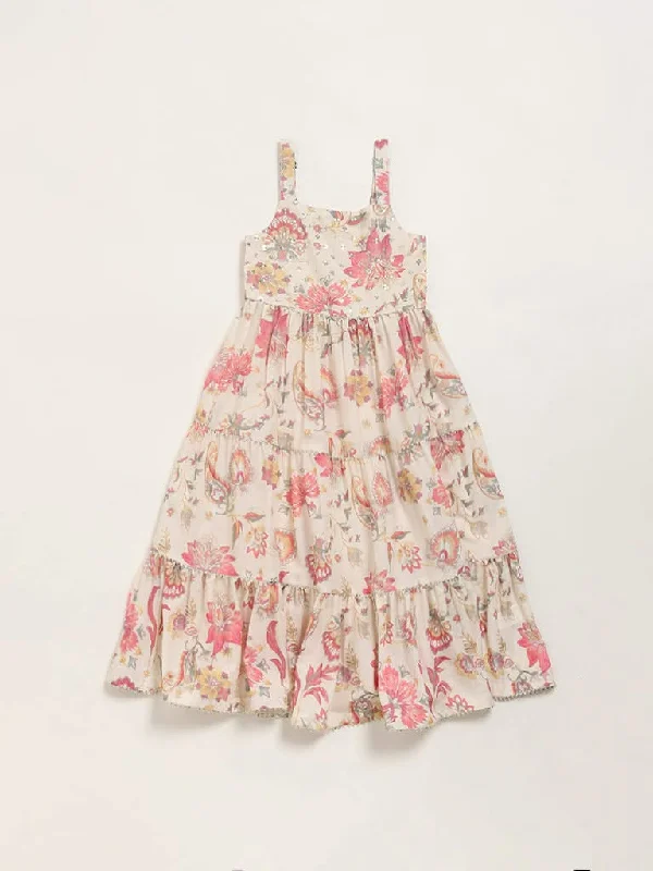 Women's summer - weight linen pants High - waisted women jeans for a flattering silhouette Utsa Kids Off-White Tiered Maxi Dress (2 - 8yrs)