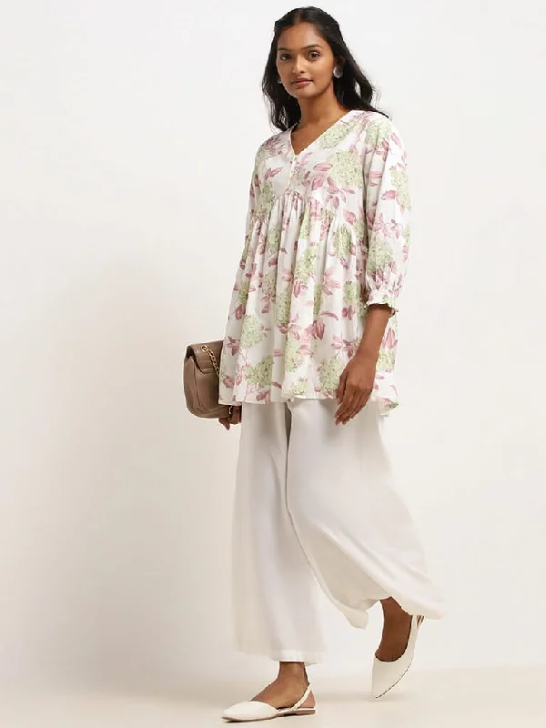 Women's high - waisted yoga pants Skinny women jeans with a form - fitting design Utsa Mauve Floral Printed Cotton Kurti Women's high - waisted yoga pants Skinny women jeans with a form - fitting design Utsa Mauve Floral Printed Cotton Kurti