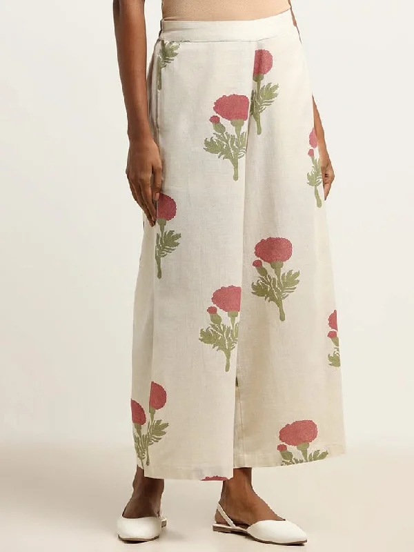 Women's long - length casual pants Straight - leg women jeans with a classic and timeless appeal Utsa Pink Wide-Leg Blended Linen Palazzos