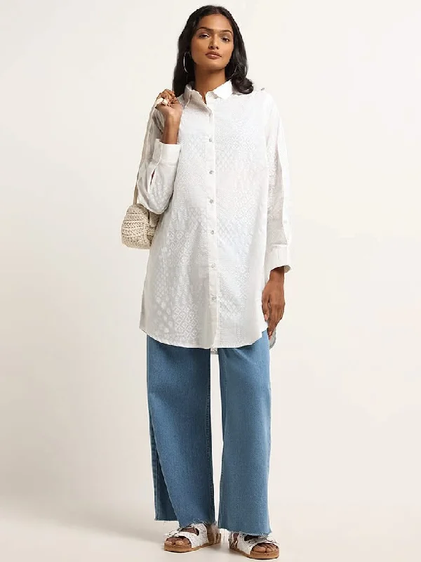 Women's winter - warm fleece - lined pants Bootcut women jeans to complement various shoe styles Utsa White Patch-work Print Cotton Tunic Women's winter - warm fleece - lined pants Bootcut women jeans to complement various shoe styles Utsa White Patch-work Print Cotton Tunic