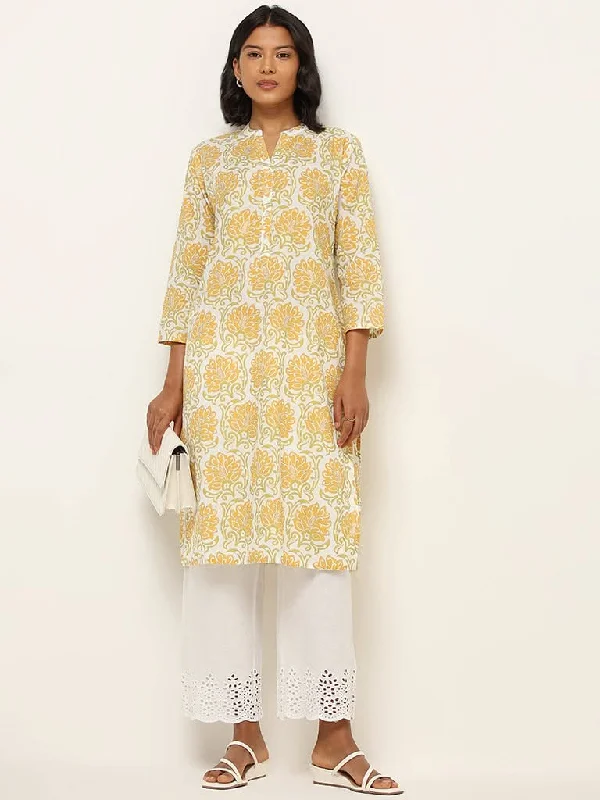 Women's elastic - waist lounge pants Acid - wash women jeans with a retro finish Utsa Yellow Straight Fit Printed Cotton Kurta Women's elastic - waist lounge pants Acid - wash women jeans with a retro finish Utsa Yellow Straight Fit Printed Cotton Kurta