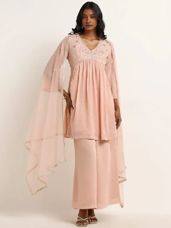 Women's velvet party pants Embellished women jeans with studs or rhinestones for a glamorous touch Vark Pink A-line Kurta, Palazzos and Dupatta Set Women's velvet party pants Embellished women jeans with studs or rhinestones for a glamorous touch Vark Pink A-line Kurta, Palazzos and Dupatta Set