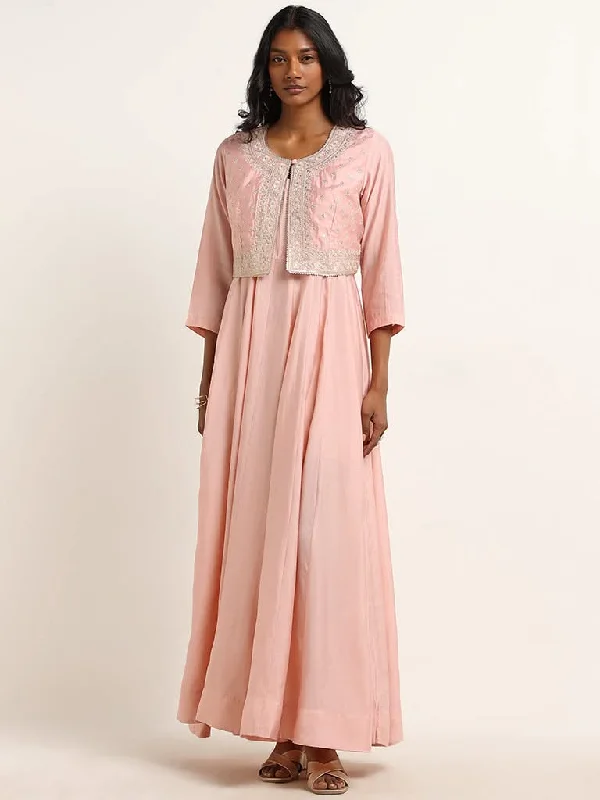 Women's expensive designer pants Dark - wash women jeans for a sophisticated and slimming effect Vark Pink Floral Embroidered Crop Jacket and Maxi Dress Set Women's expensive designer pants Dark - wash women jeans for a sophisticated and slimming effect Vark Pink Floral Embroidered Crop Jacket and Maxi Dress Set