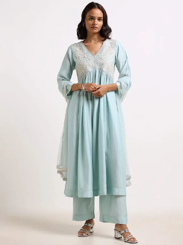 Women's embroidered ethnic pants Ripped women jeans for a rebellious and fashion - forward style Vark Teal Blue Embroidered Kurta Set Women's embroidered ethnic pants Ripped women jeans for a rebellious and fashion - forward style Vark Teal Blue Embroidered Kurta Set