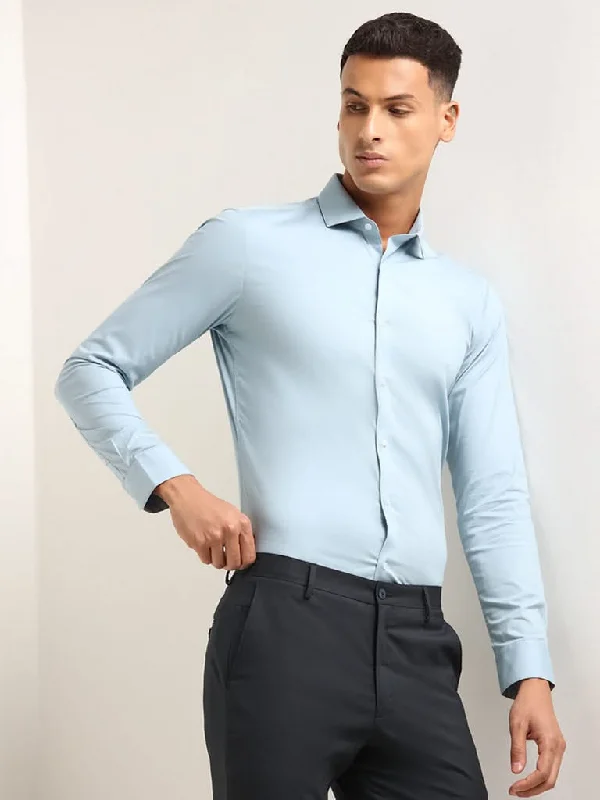 Women's expensive designer pants Dark - wash women jeans for a sophisticated and slimming effect WES Formals Blue Solid Cotton Blend Ultra Slim Fit Shirt Women's expensive designer pants Dark - wash women jeans for a sophisticated and slimming effect WES Formals Blue Solid Cotton Blend Ultra Slim Fit Shirt