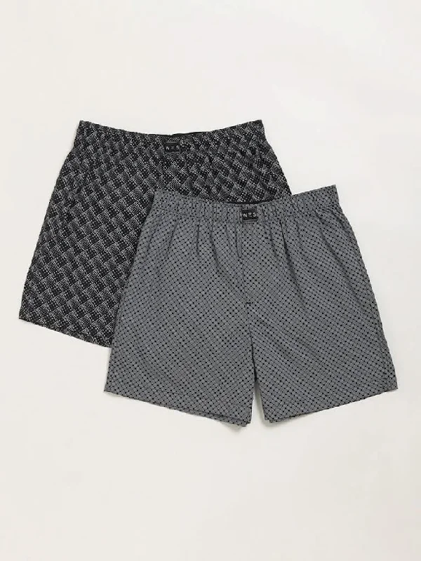 Women's pants for outdoor adventures Dark - wash women jeans for a sophisticated and slimming effect WES Lounge Black Printed Cotton Boxers - Pack of 2