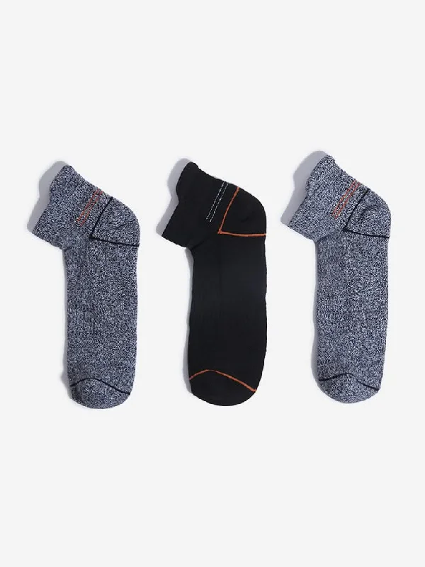 Women's polyester workout pants Button - fly women jeans with a traditional touch WES Lounge Charcoal Cotton Blend Socks - Pack of 3