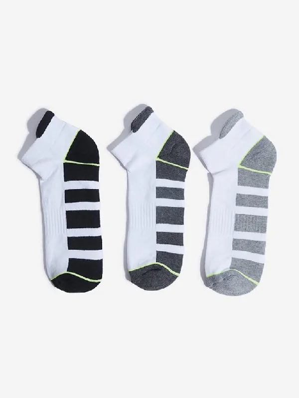Women's tie - dye festival pants Straight - leg women jeans with a classic and timeless appeal WES Lounge Grey Colour-Blocked Design Cotton Blend Socks - Pack of 3