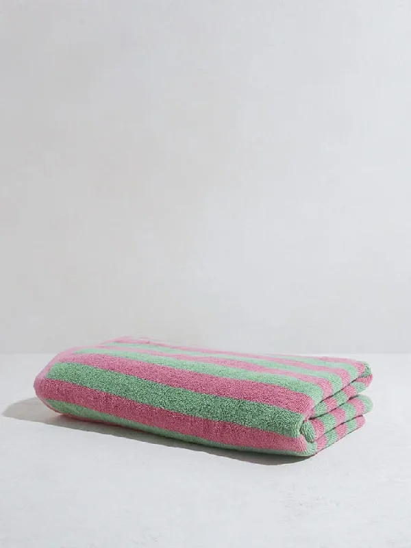 Women's pants for music festivals Ripped women jeans for a rebellious and fashion - forward style Westside Home Green Self-Striped Bath Towel