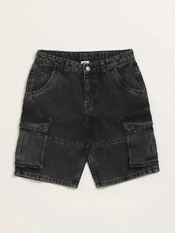 Women's palazzo beach pants Colored women jeans in vibrant hues like red and yellow Y&F Kids Black Cargo Denim Shorts