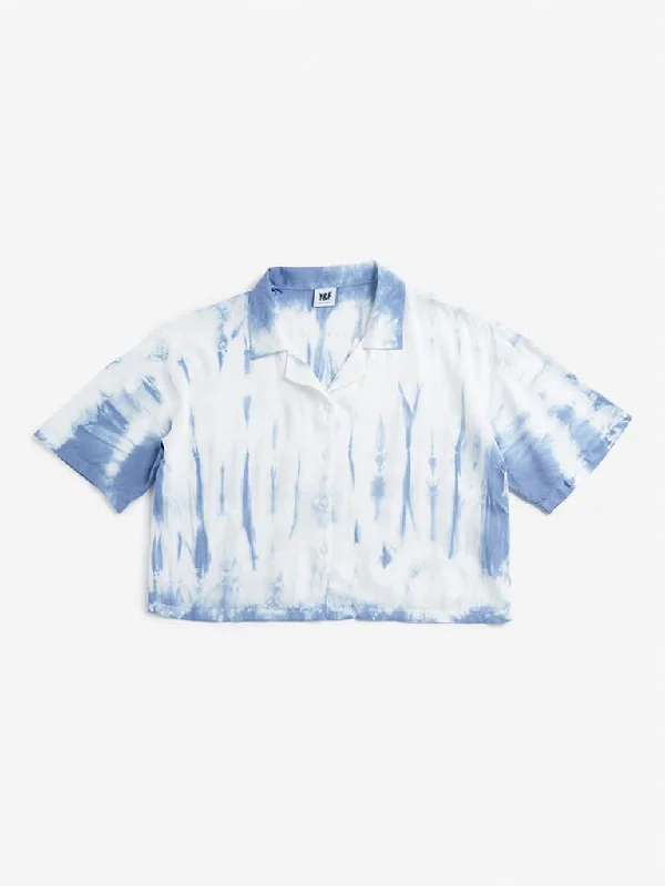 Women's pocket - equipped casual pants Button - fly women jeans with a traditional touch Y&F Kids Blue Tie-Dye Printed Cropped Shirt Women's pocket - equipped casual pants Button - fly women jeans with a traditional touch Y&F Kids Blue Tie-Dye Printed Cropped Shirt