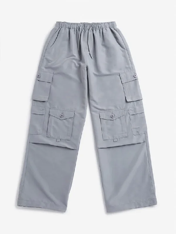 Women's tassel - adorned boho pants Embellished women jeans with studs or rhinestones for a glamorous touch Y&F Kids Grey Cargo-Style Mid-Rise Pants