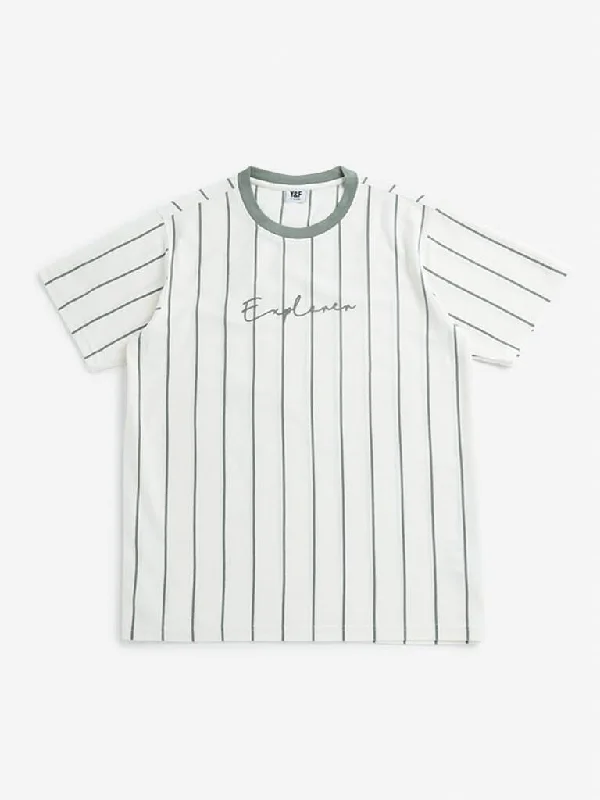 Women's checked casual pants Skinny women jeans with a form - fitting design Y&F Kids Off-White Stripe Printed T-Shirt