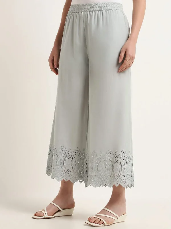 Women's tie - dye festival pants Straight - leg women jeans with a classic and timeless appeal Zuba Dusty Blue Schiffile Pattern Cotton Straight Pants Women's tie - dye festival pants Straight - leg women jeans with a classic and timeless appeal Zuba Dusty Blue Schiffile Pattern Cotton Straight Pants