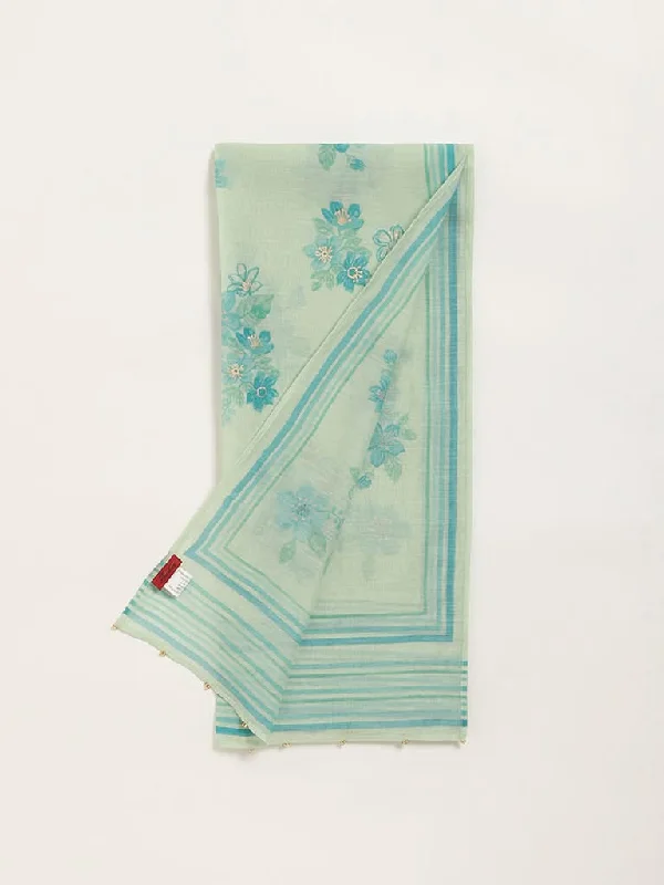 Women's pants with adjustable cuffs Dark - wash women jeans for a sophisticated and slimming effect Zuba Green Floral Print Cotton Blend Dupatta Women's pants with adjustable cuffs Dark - wash women jeans for a sophisticated and slimming effect Zuba Green Floral Print Cotton Blend Dupatta
