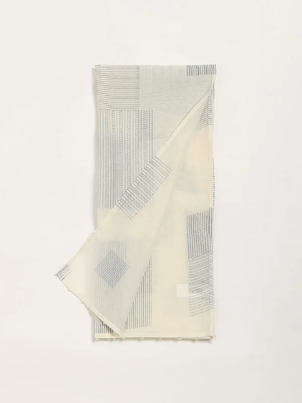 Women's pants for cycling Jeggings women jeans combining the comfort of leggings and style of jeans Zuba Off-White Printed Cotton Blend Stole Women's pants for cycling Jeggings women jeans combining the comfort of leggings and style of jeans Zuba Off-White Printed Cotton Blend Stole