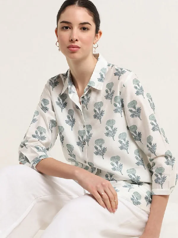 Women's suede fashion pants Jeggings women jeans combining the comfort of leggings and style of jeans Zuba White Printed Tunic