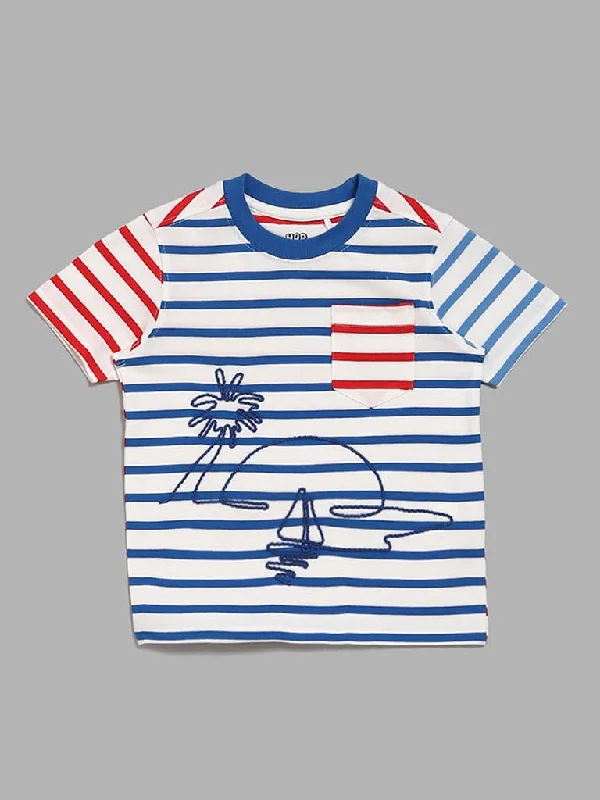 Women's embroidered ethnic pants Ripped women jeans for a rebellious and fashion - forward style HOP Kids Blue & Red Striped T-Shirt Women's embroidered ethnic pants Ripped women jeans for a rebellious and fashion - forward style HOP Kids Blue & Red Striped T-Shirt
