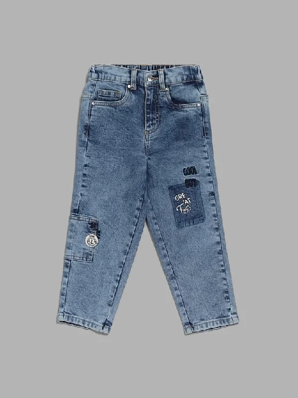 Women's budget - friendly denim pants Button - fly women jeans with a traditional touch HOP Kids by Blue Typographic Embroidered Relaxed - Fit Mid - Rise Denim Jeans Women's budget - friendly denim pants Button - fly women jeans with a traditional touch HOP Kids by Blue Typographic Embroidered Relaxed - Fit Mid - Rise Denim Jeans