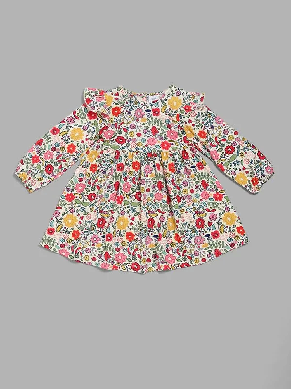 Women's polyester workout pants Button - fly women jeans with a traditional touch HOP Kids Multicolour Floral Printed Dress
