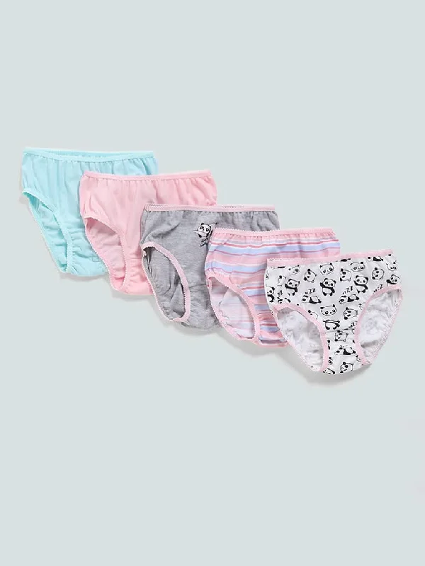 Women's pants for yoga studio Cargo women jeans with multiple pockets for added functionality HOP Kids Multicolour Panda Printed Briefs - Pack of 5