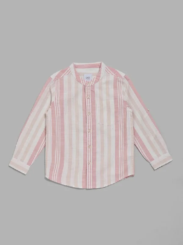 Women's cargo hiking pants Embroidered women jeans with intricate patterns HOP Kids Rose Pink Striped Shirt