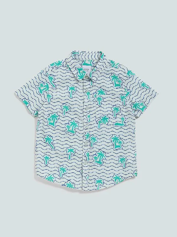 Women's unisex - style casual pants Ripped women jeans for a rebellious and fashion - forward style HOP Kids Sage Green Printed Shirt