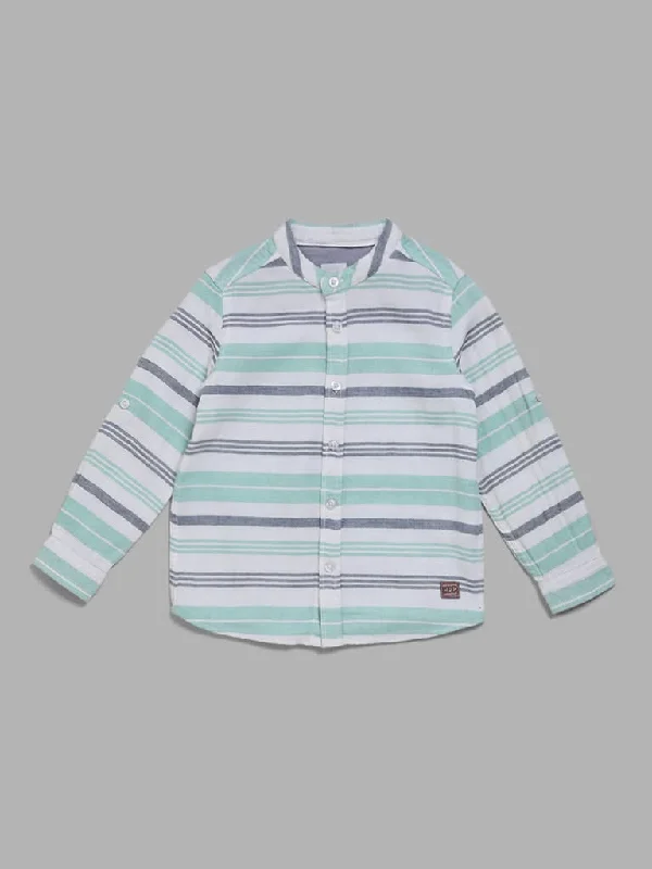 Women's straight - leg lounge pants Mom jeans for a nostalgic and casual look HOP Kids Teal Striped Shirt