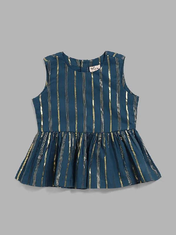 Women's tie - dye festival pants Straight - leg women jeans with a classic and timeless appeal Utsa Kids Blue Zari Striped Peplum Top (2 - 8yrs)