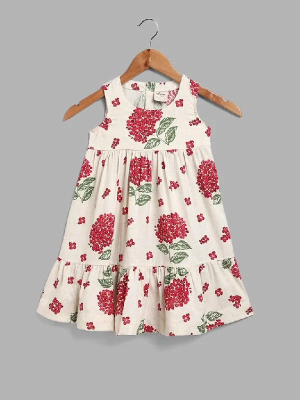 Women's budget - friendly denim pants Button - fly women jeans with a traditional touch Utsa Kids Floral Printed A-Line Cream Dress (2 - 8yrs)
