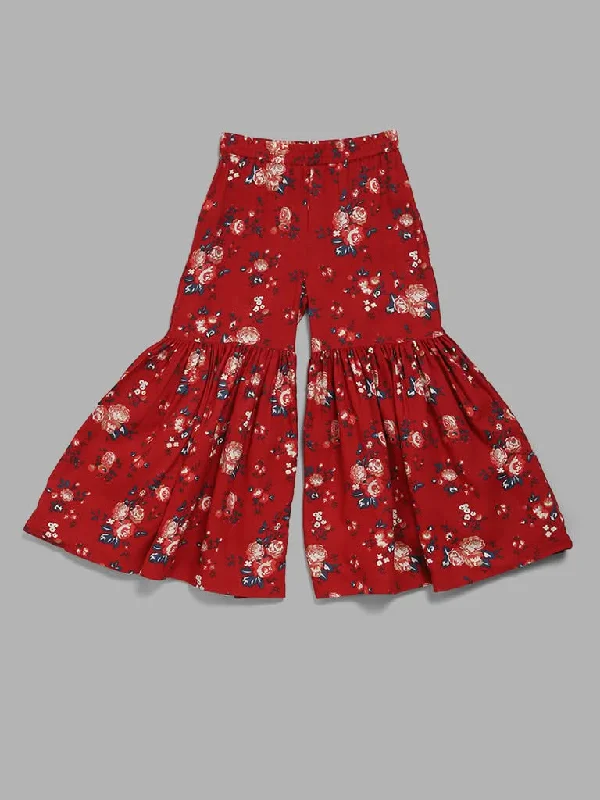 Women's on - sale casual pants Light - wash women jeans for a fresh and summery appearance Utsa Kids Red Floral Sharara (8 -14yrs) Women's on - sale casual pants Light - wash women jeans for a fresh and summery appearance Utsa Kids Red Floral Sharara (8 -14yrs)