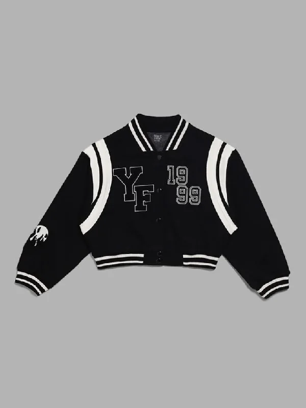 Women's designer brand pants High - rise flare women jeans for a 70s - inspired look Y&F Kids Black Embroidered University Jacket Women's designer brand pants High - rise flare women jeans for a 70s - inspired look Y&F Kids Black Embroidered University Jacket