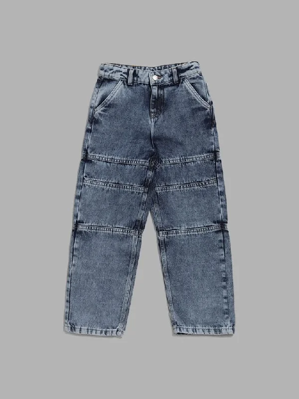 Women's camo outdoor pants Colored women jeans in vibrant hues like red and yellow Y&F Kids Ice Blue Washed Relaxed - Fit Mid - Rise Denim Jeans