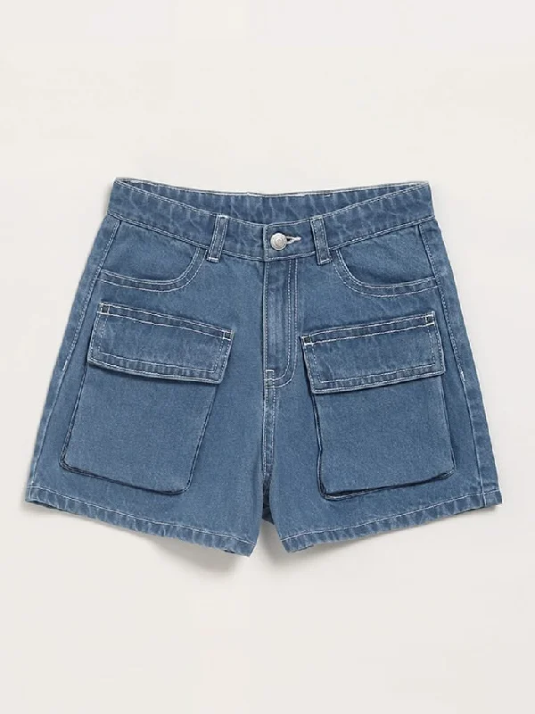 Women's nursing work pants Straight - leg women jeans with a classic and timeless appeal Y&F Kids Mid-Rise Blue Cargo Denim Shorts Women's nursing work pants Straight - leg women jeans with a classic and timeless appeal Y&F Kids Mid-Rise Blue Cargo Denim Shorts