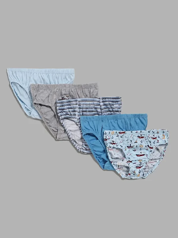 Women's pants with stretch panels Light - wash women jeans for a fresh and summery appearance Y&F Kids Multicolour Ahoy Printed Briefs - Pack of 5